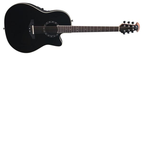 Ovation E-Acoustic Guitar Standard Balladeer Deep Contour Cutaway Black
